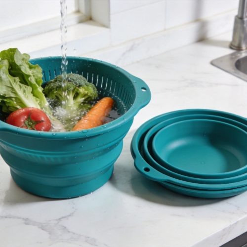 Silicone Collapsible Colander and Bowl Set