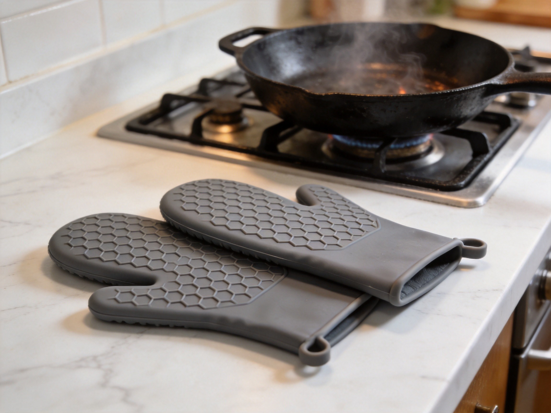 Silicone Kitchen Tongs with Lock Set of 2